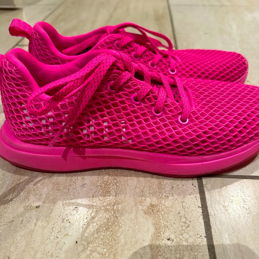 NoBull Shoes Womens 8 Diamond Knit Runner Running Pink Sneakers